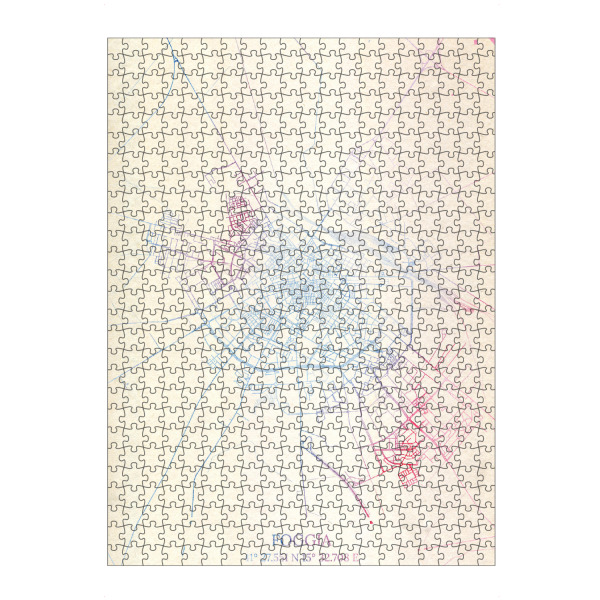 artboxONE Puzzle "Foggia Italien Map Rose And Serenity I" artboxONE - Städte,Reise,Kartografie - Städte,Stadtkarte,Wasserfarbe,Rosequartz