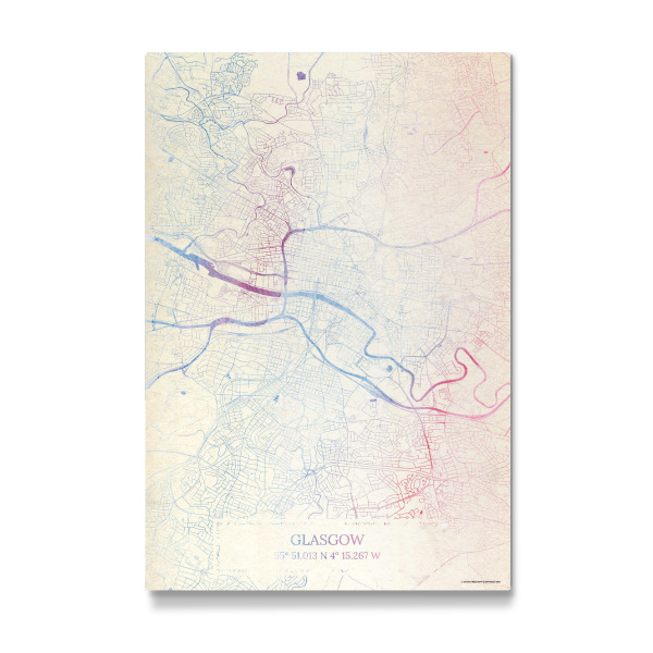 Galerie-Print "Glasgow Schottland Map Rose And Serenity I" 30x20 cm artboxONE
