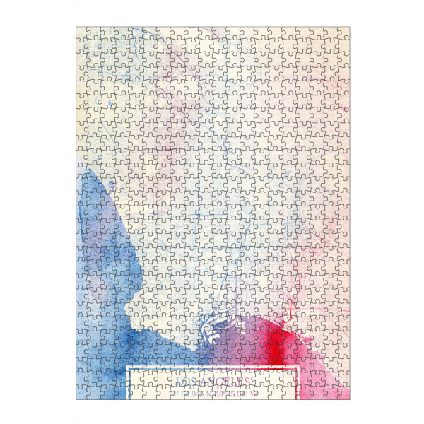 artboxONE Puzzle "Los-Angeles USA Map Rose And Serenity I" artboxONE - Städte,Reise,Kartografie - Städte,Stadtkarte,Wasserfarbe,Rosequartz