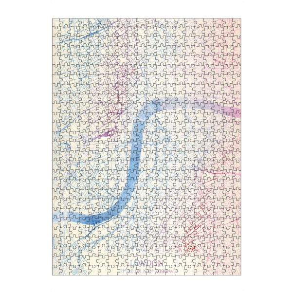 artboxONE Puzzle "London GB Map Rose And Serenity II" artboxONE - Städte,Reise,Kartografie - Städte,Stadtkarte,Wasserfarbe,Rosequartz