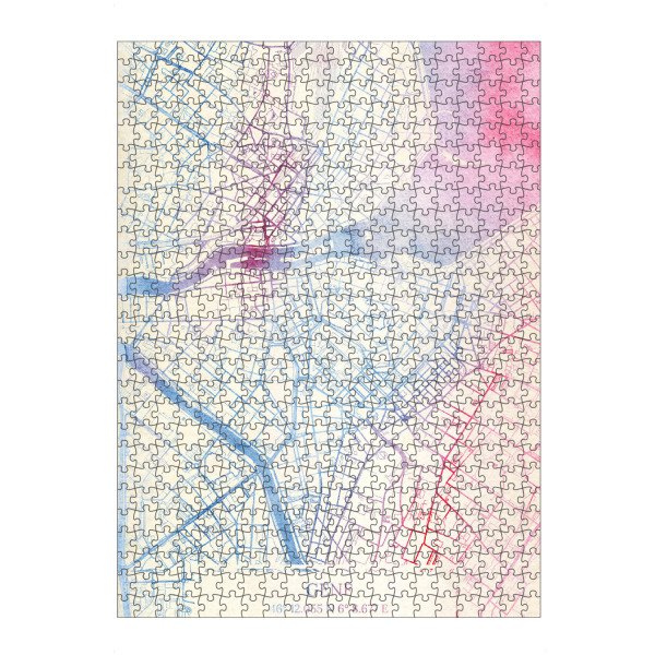 Puzzle Ravensburger "Genf Schweiz Map Rose And Serenity I" artboxONE - Städte,Reise,Kartografie - Städte,Stadtkarte,Wasserfarbe,Rosequartz