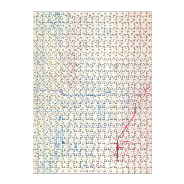 Puzzle Ravensburger "Las-Vegas USA Map Rose And Serenity II" artboxONE - Städte,Reise,Kartografie - Städting,Stadtkarte,Wasserfarbe,Rosequartz