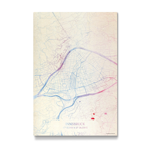Galerie-Print "Innsbruck Österreich Map Rose And Serenity I" 30x20 cm artboxONE