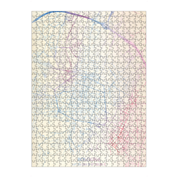 Puzzle Ravensburger "Bologna Italien Map Rose And Serenity I" artboxONE - Städte,Reise,Kartografie - Städte,Stadtkarte,Wasserfarbe,Rosequartz