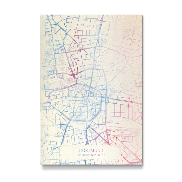 Galerie-Print "Dortmund Deutschland Map Rose And Serenity I" 30x20 cm artboxONE