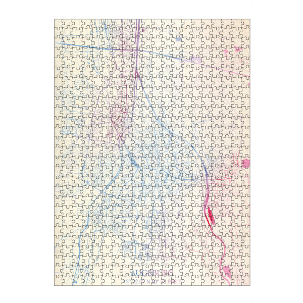 artboxONE Puzzle "Augsburg Deutschland Map Rose And Serenity I" artboxONE - Städte,Reise,Kartografie - Städting,Stadtkarte,Wasserfarbe,Rosequartz