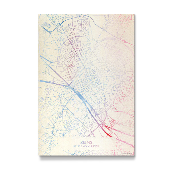 Galerie-Print "Reims Frankreich Map Rose And Serenity I" 30x20 cm artboxONE