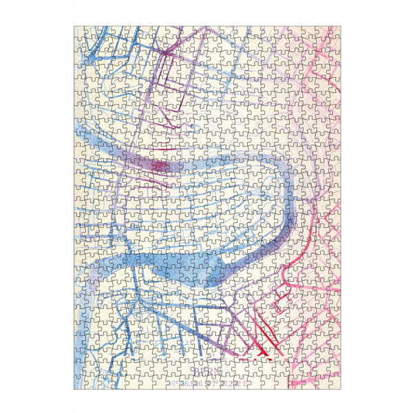 artboxONE Puzzle "Bern Schweiz Map Rose And Serenity II" artboxONE - Städte,Reise,Kartografie - Städting,Stadtkarte,Wasserfarbe,Rosequartz