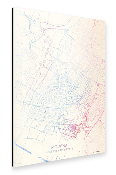 Alu-Dibond "Modena Italien Map Rose And Serenity I" 30x20 cm artboxONE