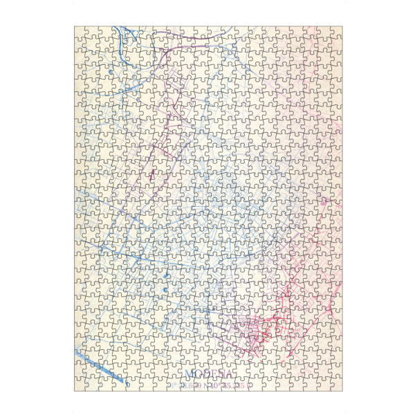 artboxONE Puzzle "Modena Italien Map Rose And Serenity I" artboxONE - Städte,Reise,Kartografie - Städte,Stadtkarte,Wasserfarbe,Rosequartz
