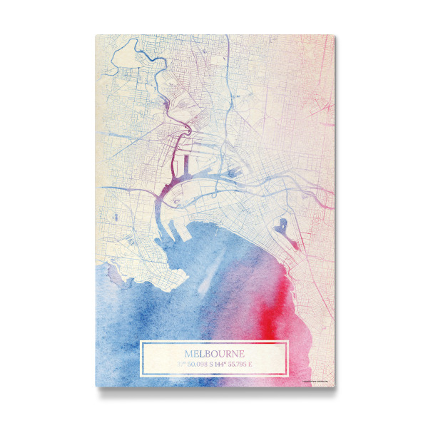 Galerie-Print "Melbourne Australien Map Rose And Serenity II" 30x20 cm artboxONE