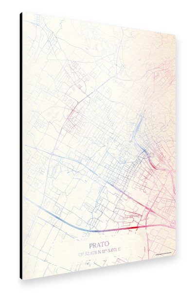 Alu-Dibond "Prato Italien Map Rose And Serenity I" 30x20 cm artboxONE