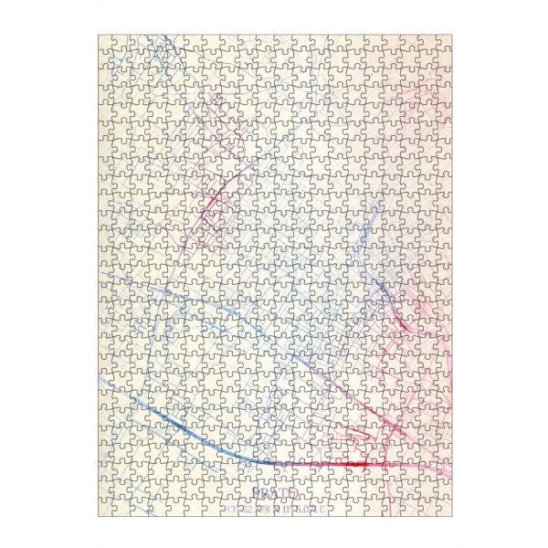 artboxONE Puzzle "Prato Italien Map Rose And Serenity I" artboxONE - Städte,Reise,Kartografie - Städte,Stadtkarte,Wasserfarbe,Rosequartz