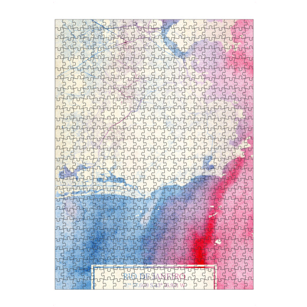 Puzzle Ravensburger "Rio-de-Janeiro Brasilien Map Rose And Serenity I" artboxONE - Städte,Reise,Kartografie - Städte,Stadtkarte,Wasserfarbe,Rosequartz