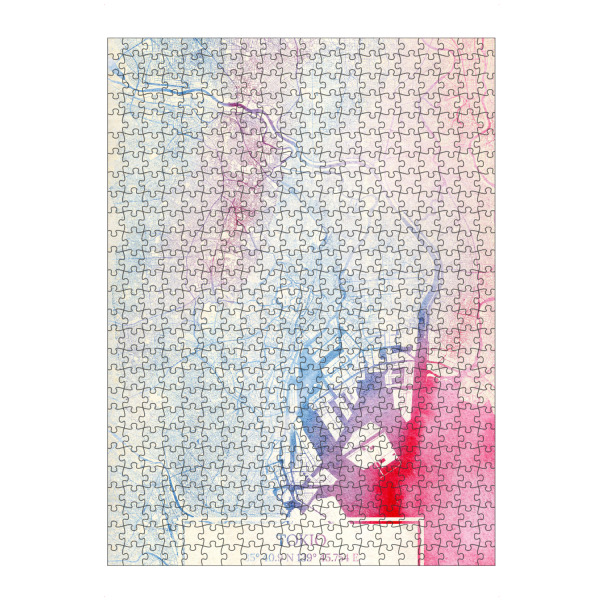 artboxONE Puzzle "Tokio Japan Map Rose And Serenity I" artboxONE - Städte,Reise,Kartografie - Städte,Stadtkarte,Wasserfarbe,Rosequartz