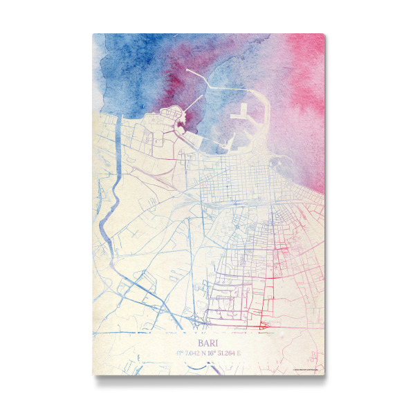 Galerie-Print "Bari Italien Map Rose And Serenity II" 30x20 cm artboxONE