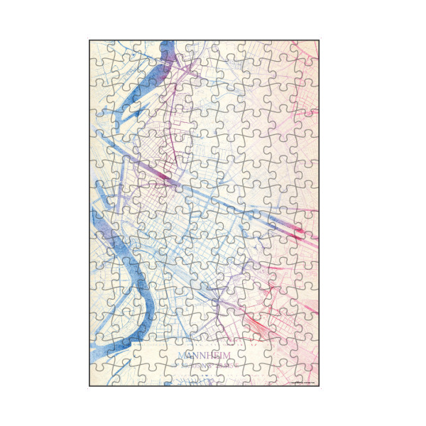 artboxONE Puzzle "Mannheim Deutschland Map Rose And Serenity I" artboxONE - Städte,Reise,Kartografie - Städting,Stadtkarte,Wasserfarbe,Rosequartz