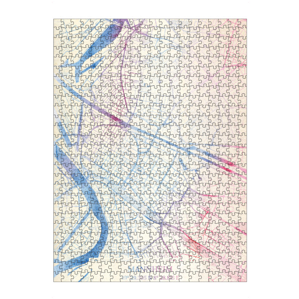 Puzzle Ravensburger "Mannheim Deutschland Map Rose And Serenity I" artboxONE - Städte,Reise,Kartografie - Städting,Stadtkarte,Wasserfarbe,Rosequartz