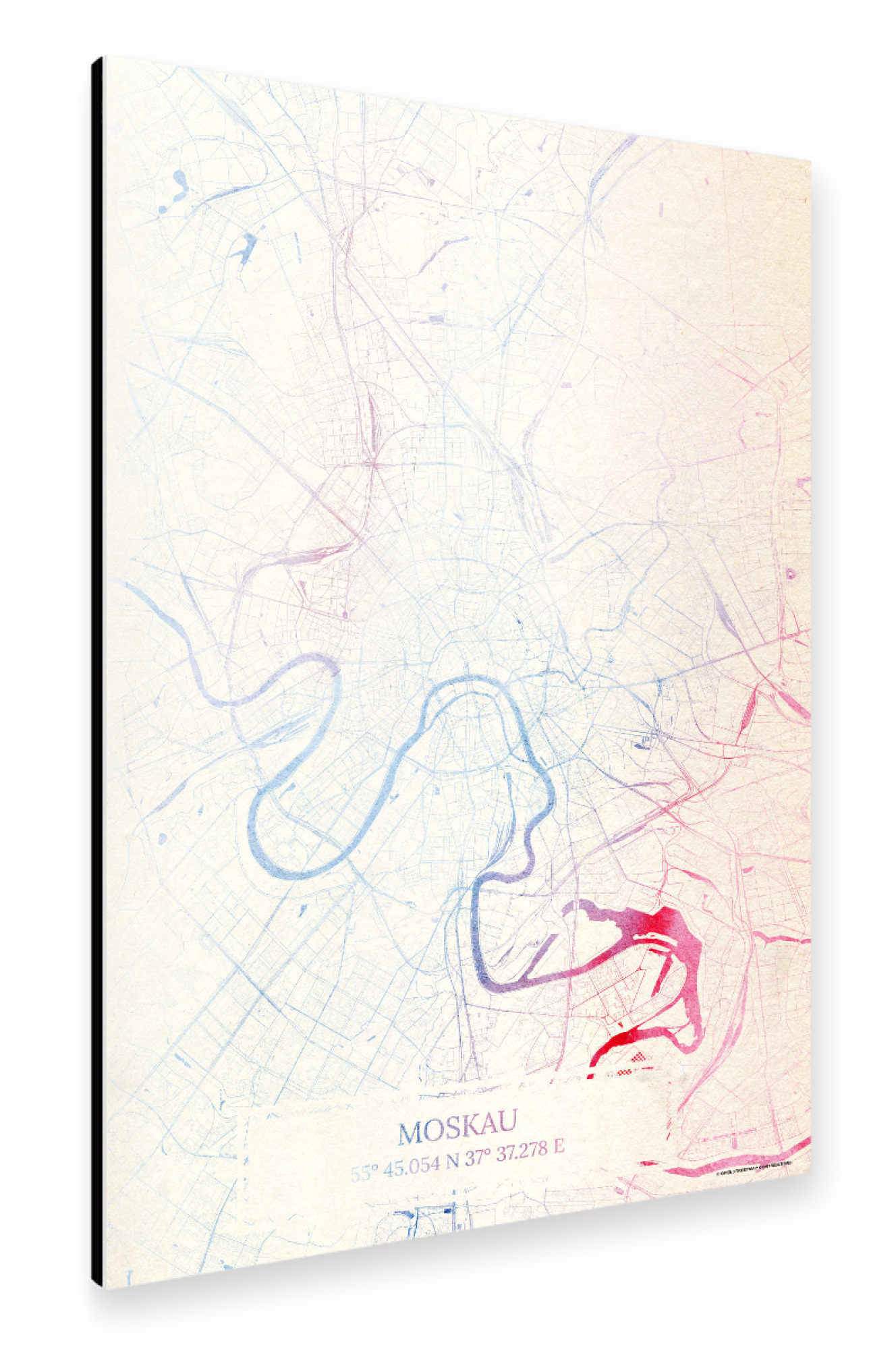 Alu-Dibond "Moskau Russland Map Rose And Serenity II" 30x20 cm artboxONE