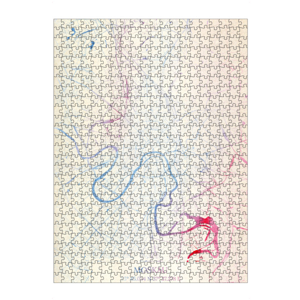 artboxONE Puzzle "Moskau Russland Map Rose And Serenity II" artboxONE - Städte,Reise,Kartografie - Städte,Stadtkarte,Wasserfarbe,Rosequartz