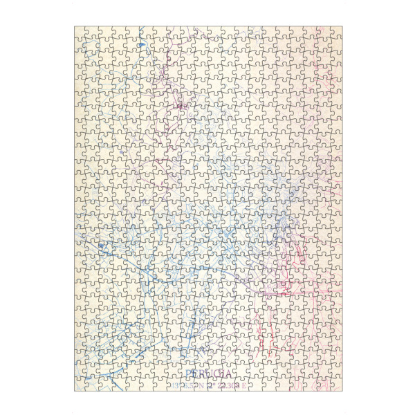 Puzzle Ravensburger "Perugia Italien Map Rose And Serenity I" artboxONE - Städte,Reise,Kartografie - Städte,Stadtkarte,Wasserfarbe,Rosequartz