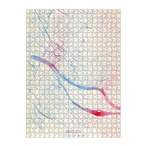 Puzzle Ravensburger "Bremen Deutschland Map Rose And Serenity I" artboxONE - Städte,Reise,Kartografie - Städting,Stadtkarte,Wasserfarbe,Rosequartz
