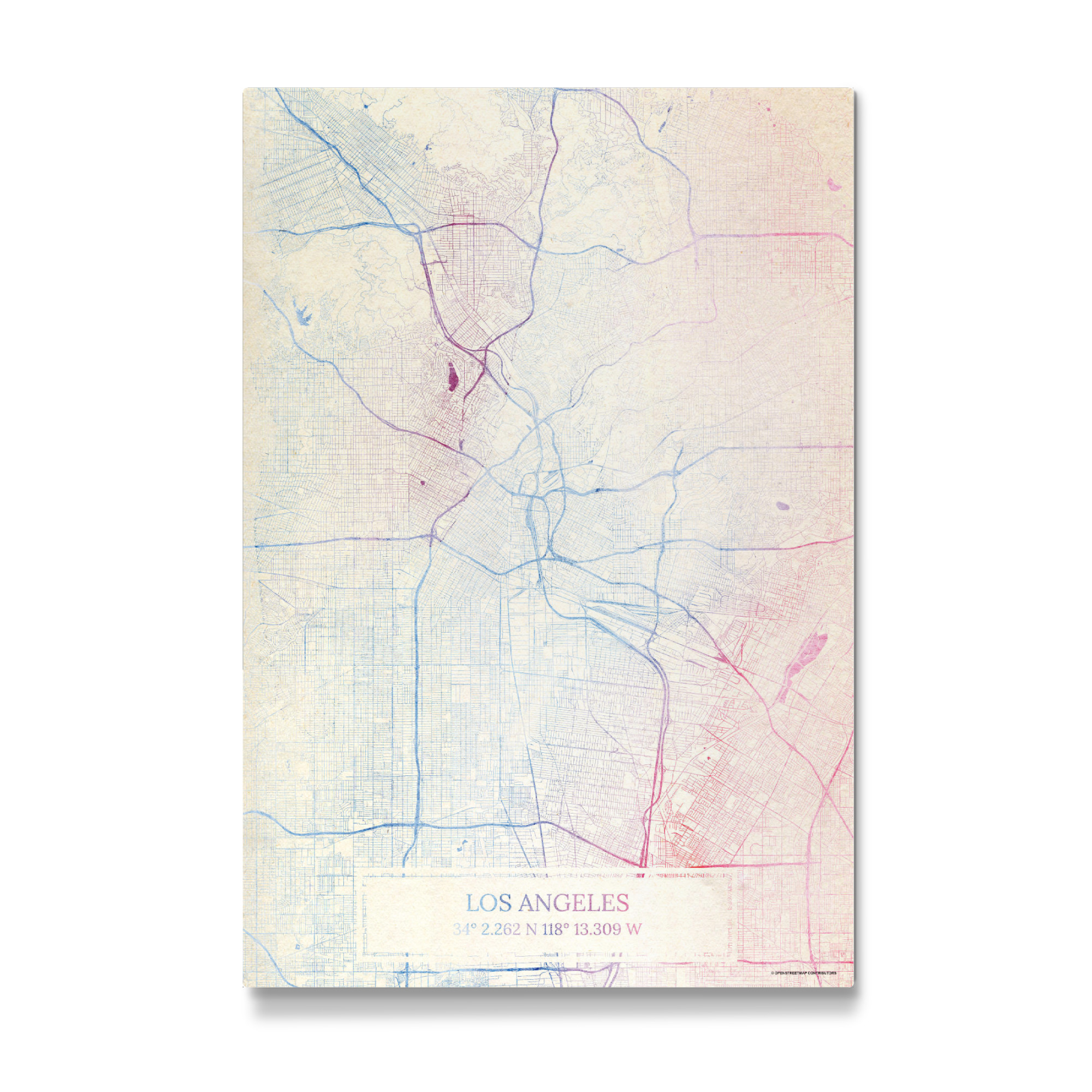 Galerie-Print "Los-Angeles USA Map Rose And Serenity III" 30x20 cm artboxONE
