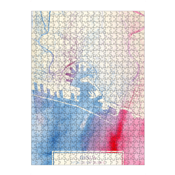 artboxONE Puzzle "Genua Italien Map Rose And Serenity I" artboxONE - Städte,Reise,Kartografie - Städte,Stadtkarte,Wasserfarbe,Rosequartz