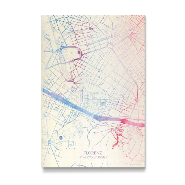 Galerie-Print "Florenz Italien Map Rose And Serenity II" 30x20 cm artboxONE