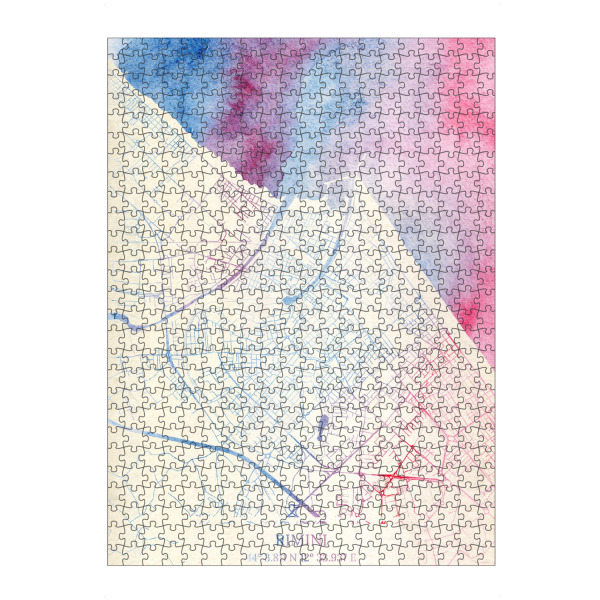 artboxONE Puzzle "Rimini Italien Map Rose And Serenity II" artboxONE - Städte,Reise,Kartografie - Städte,Stadtkarte,Wasserfarbe,Rosequartz