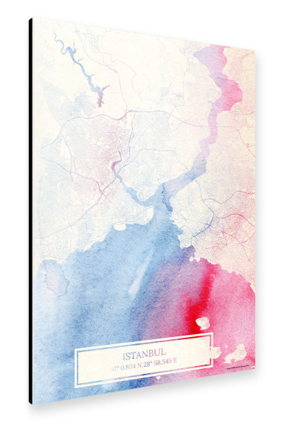 Alu-Dibond "Istanbul Türkei Map Rose And Serenity II" 30x20 cm artboxONE