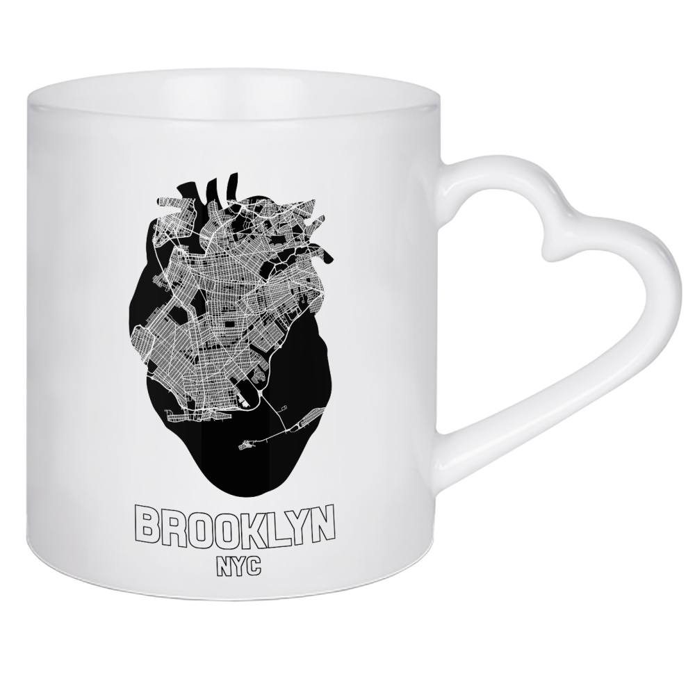 Herztasse "Brooklyn New York City Herzkarte" artboxONE - Städte / New York,Kartografie