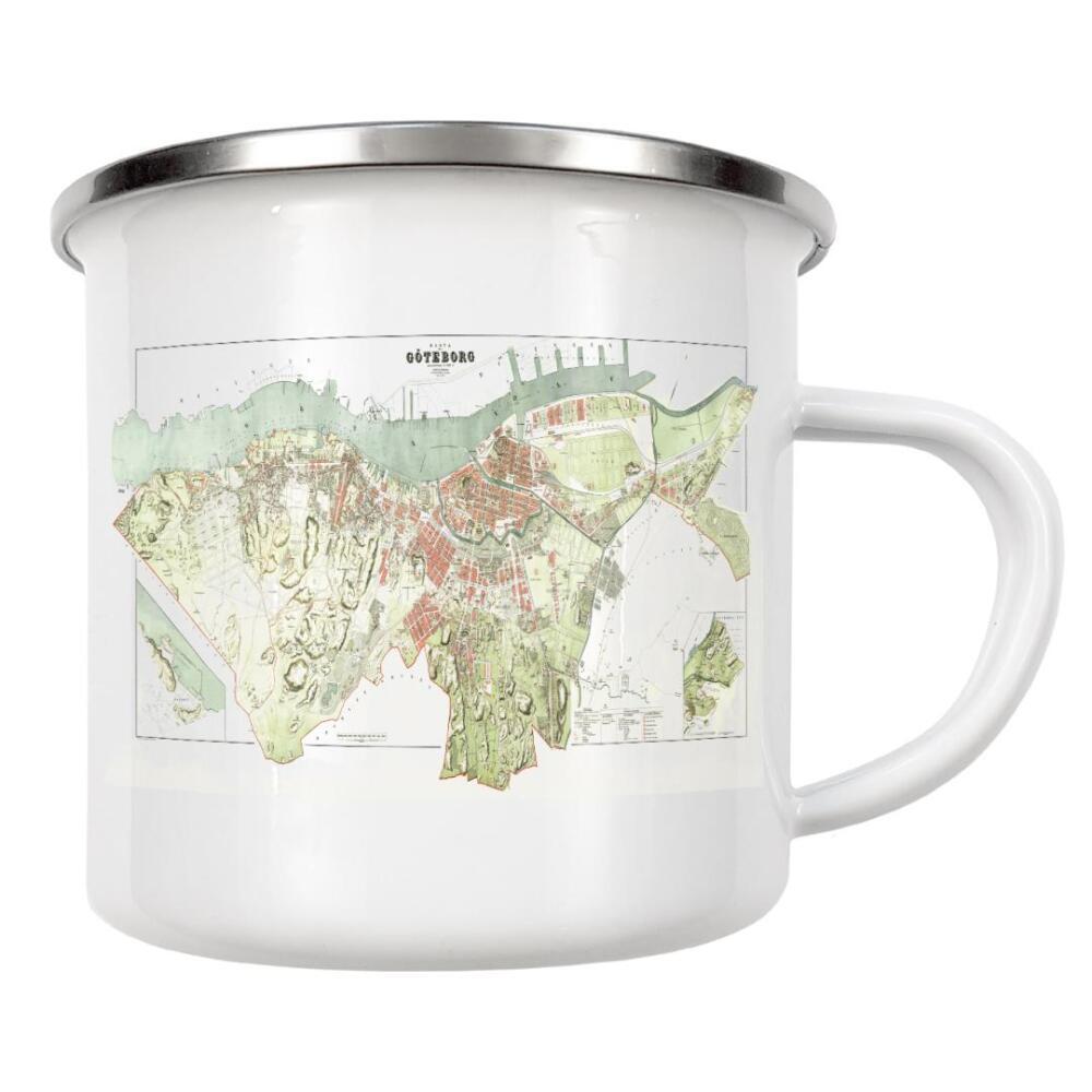 Emaille Tasse "Alte Karte von Göteborg" artboxONE - Städte,Kartografie - Karte,Flach,Antik,Retro,Alt,Karte der welt,Illustration,Göteborg