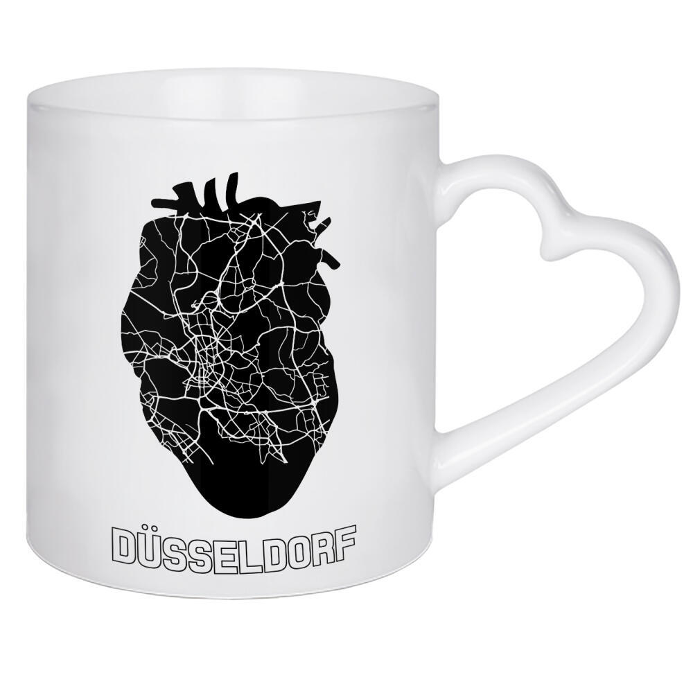 Herztasse "Dusseldorf Heart Map" artboxONE - Reise,Städte / Düsseldorf,Kartografie