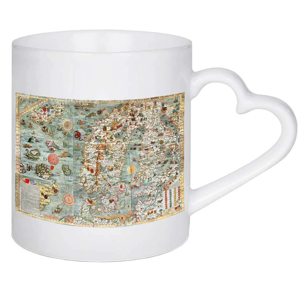 Herztasse "Alte Karte von Skandinavien" artboxONE - Städte,Kartografie