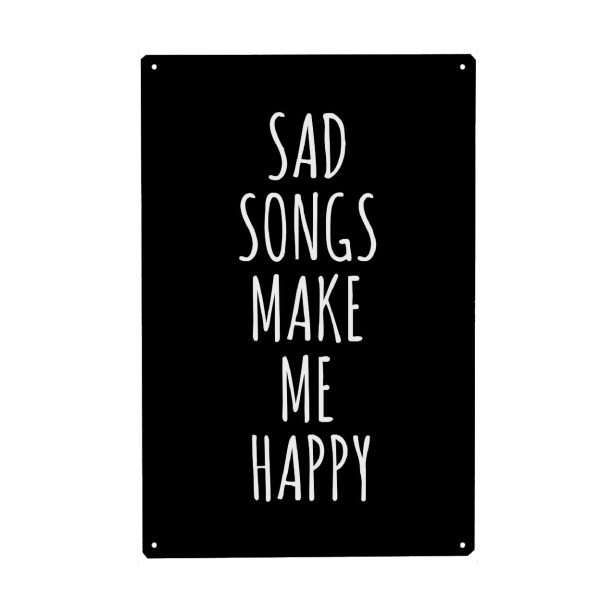 Holzbild "SAD SONGS" artboxONE - Typografie