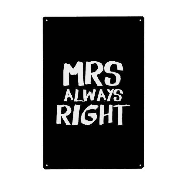 Holzbild "MRS ALWAYS RIGHT" artboxONE - Typografie