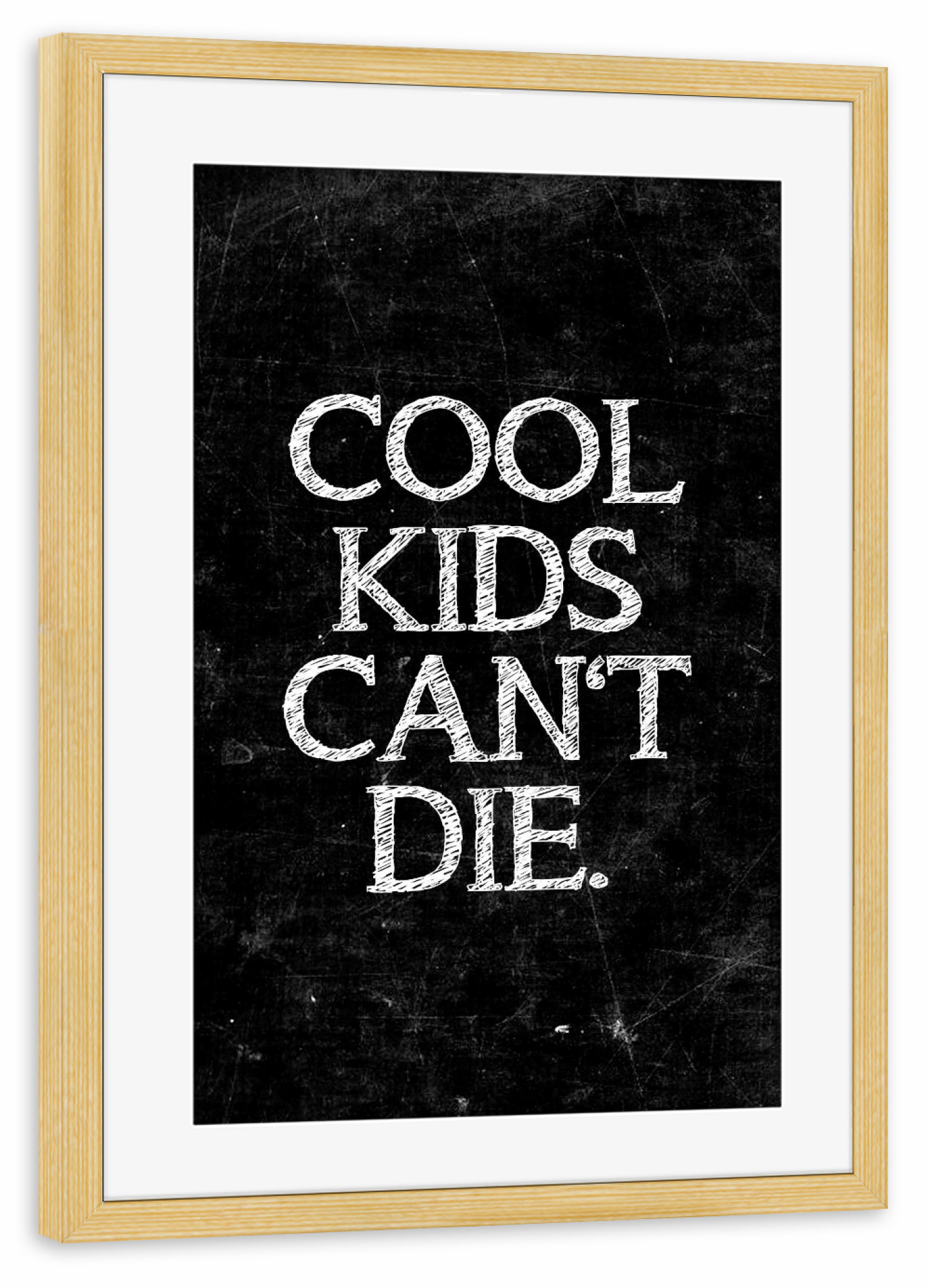 Poster mit Rahmen kiefer "COOL KIDS" artboxONE - Typografie