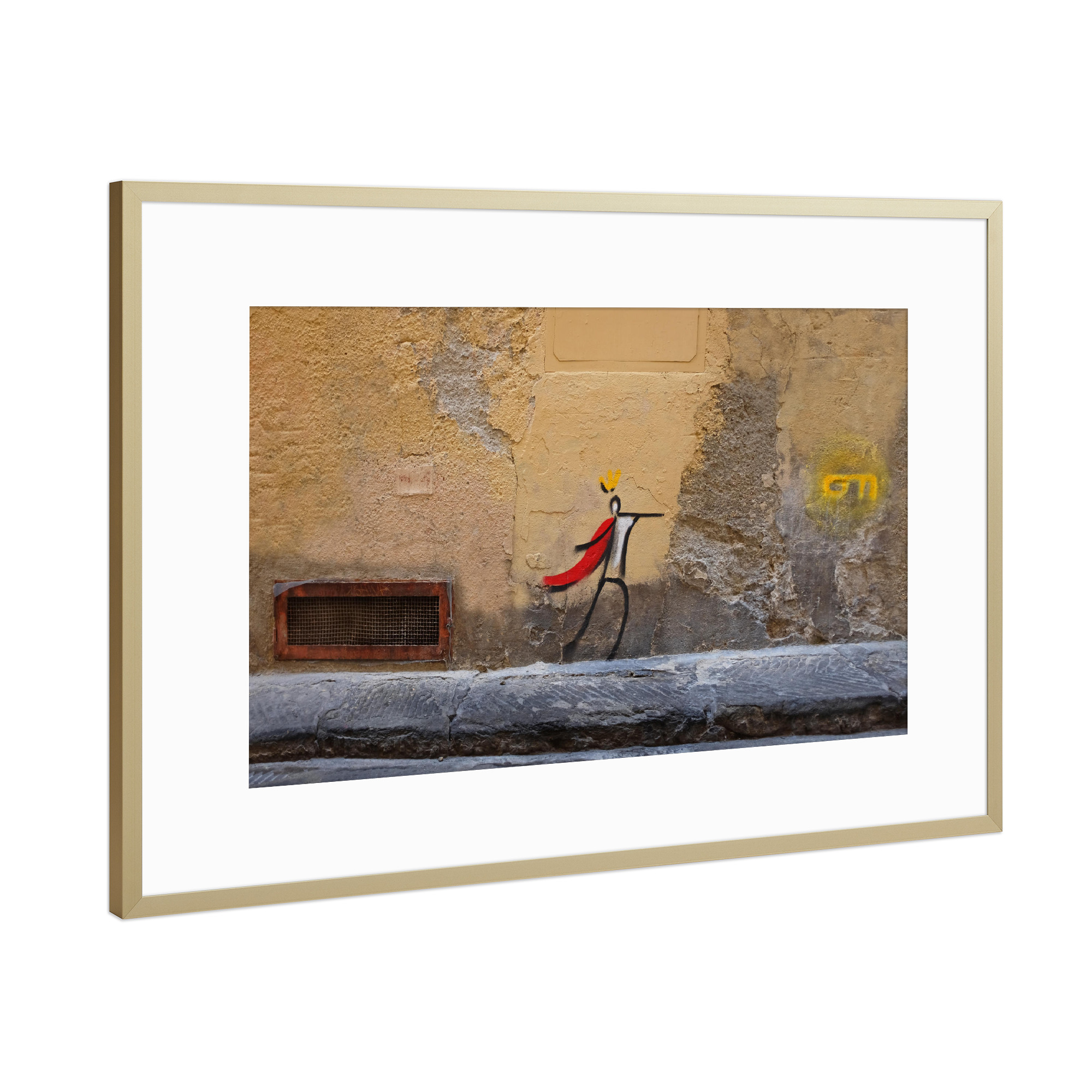 Poster mit Rahmen Gold "Don Herau" artboxONE - Streetart - Straßenkunst