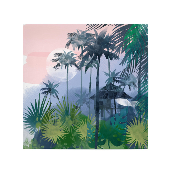 Poster 20x20 cm "Watercolor Tropics rose" artboxONE - Reise - Aquarell,Tropischelandschaft,Exotisch,Tropisch