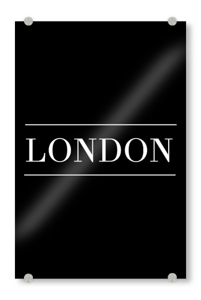 Acrylglasbild "LONDON | HORIZONTAL" artboxONE - Städte,Typografie,Reise,Schwarzweiß