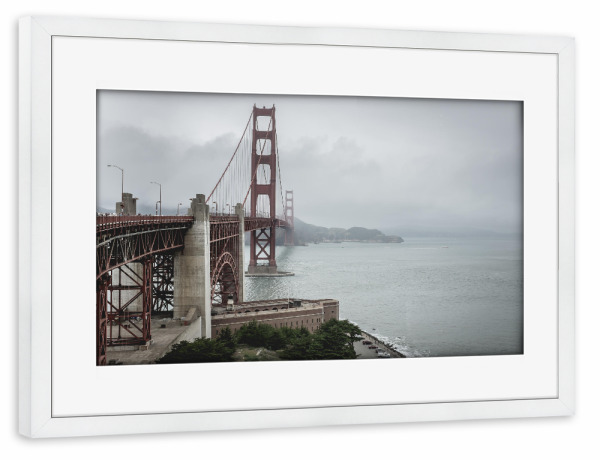 Poster mit Rahmen weiß "OLD SCHOOL" artboxONE - Städte,Reise,Architektur