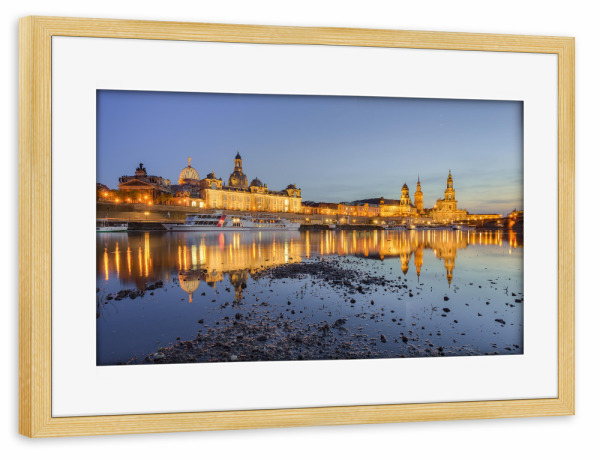 Poster mit Rahmen kiefer "Dresden zur blauen Stunde" artboxONE - Städte,Reise