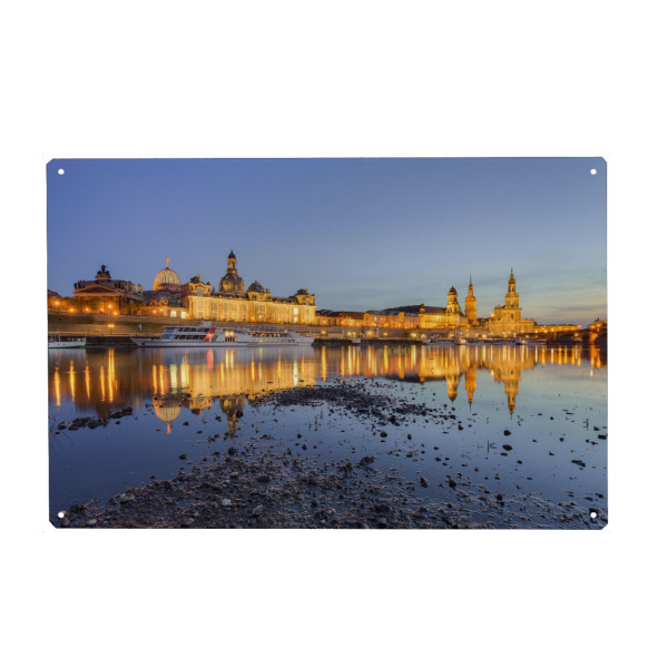 Metall Poster "Dresden zur blauen Stunde" artboxONE - Städte,Reise