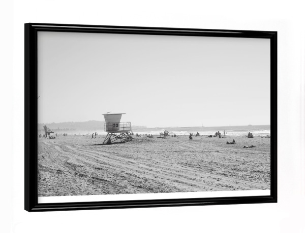 Poster mit schwarzem Rahmen "San Diego Beach" artboxONE - Schwarzweiß,Reise / Strand und Meer