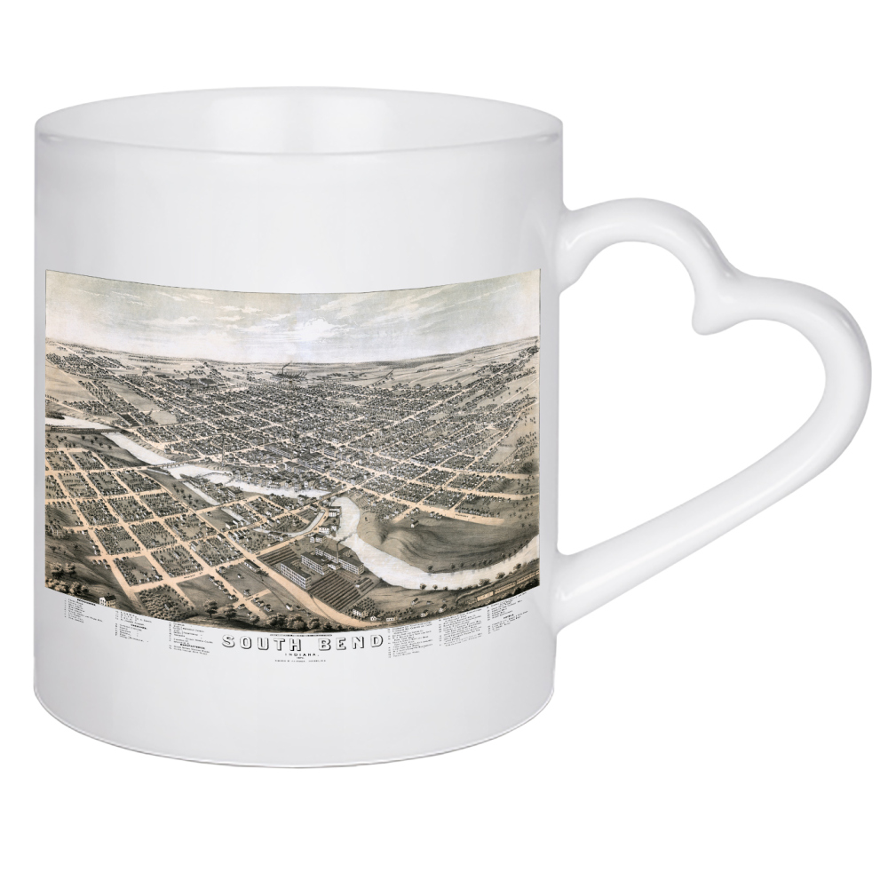 Herztasse "Karte von South Bend - Indiana" artboxONE - Kartografie
