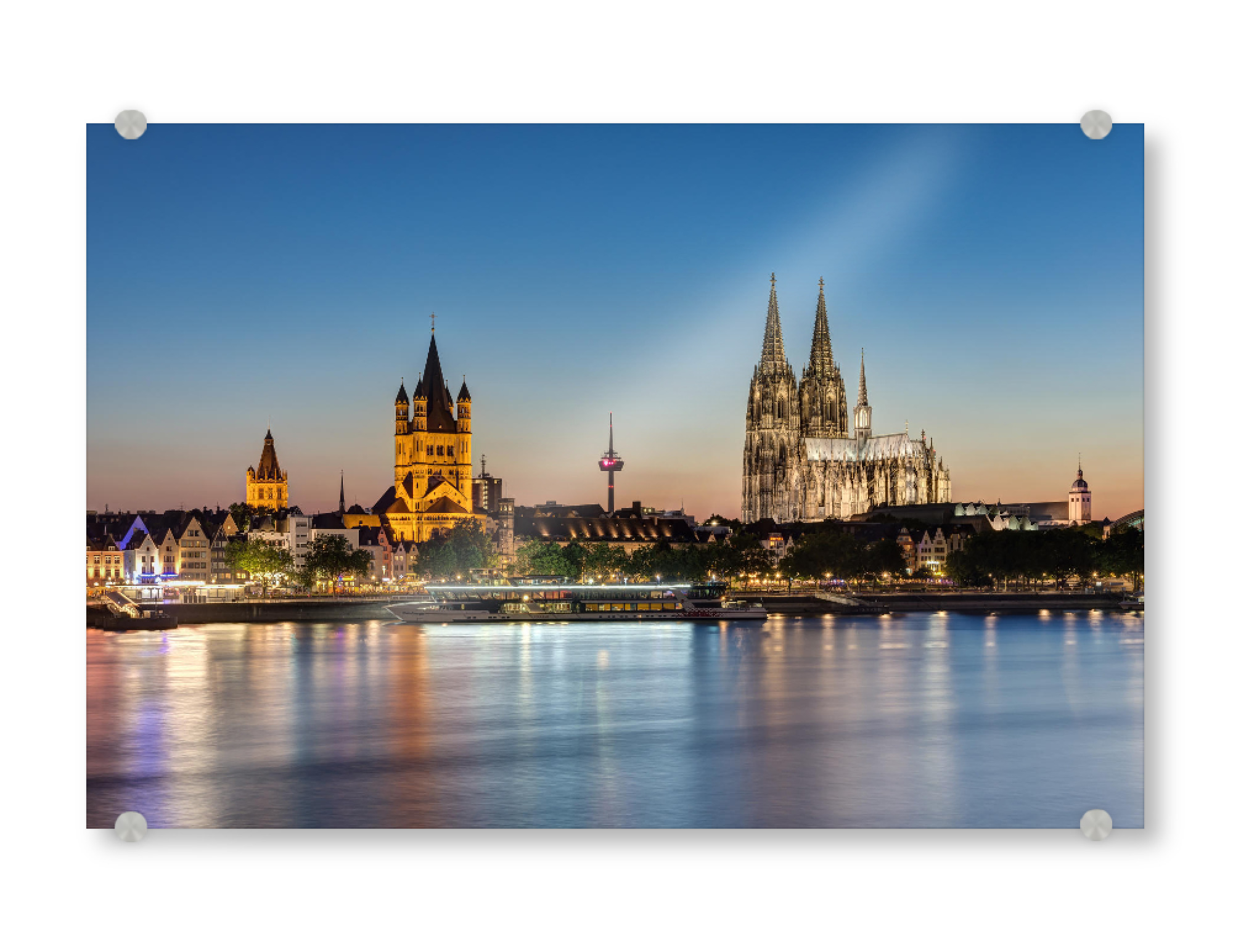 Acrylglasbild "Wunderschönes Köln am Abend" artboxONE - Städte,Reise,Architektur