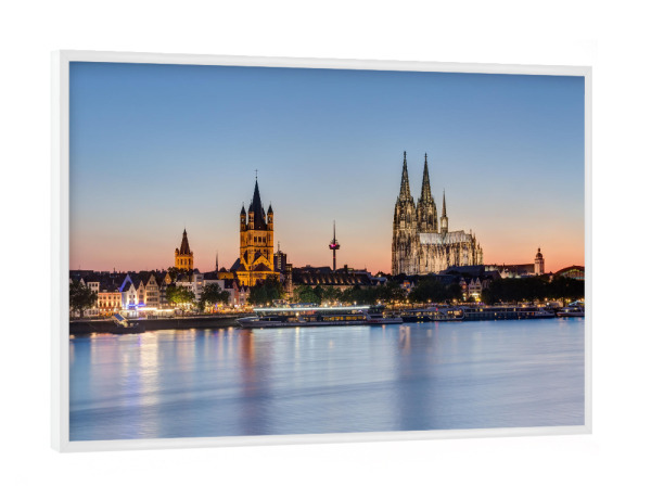 Poster mit weißem Rahmen "Sommerabend in Köln" artboxONE - Städte,Reise,Architektur