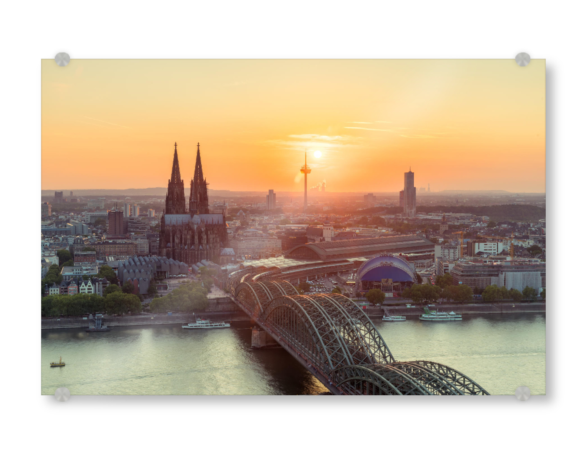 Acrylglasbild "Köln Summer Cityscape" artboxONE - Städte - Köln,Rhein,Dom