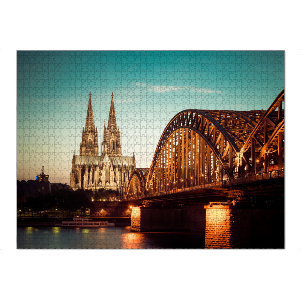 Puzzle Ravensburger "Köln Night Sky" artboxONE - Städte - Köln,Rhein,Dom,Hohenzollernbrücke - Bild Köln